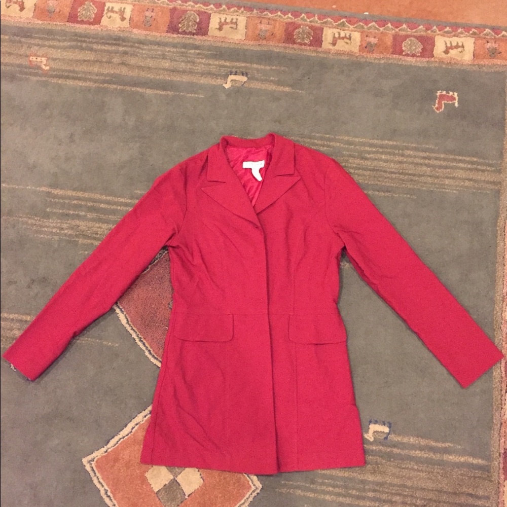 Mid-length Red Blazer - Picture 3 of 7